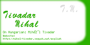 tivadar mihal business card